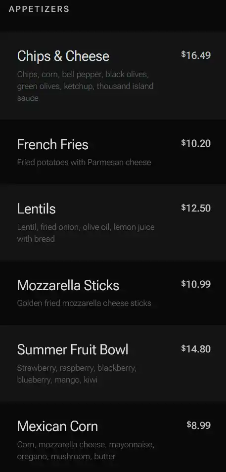 menu image