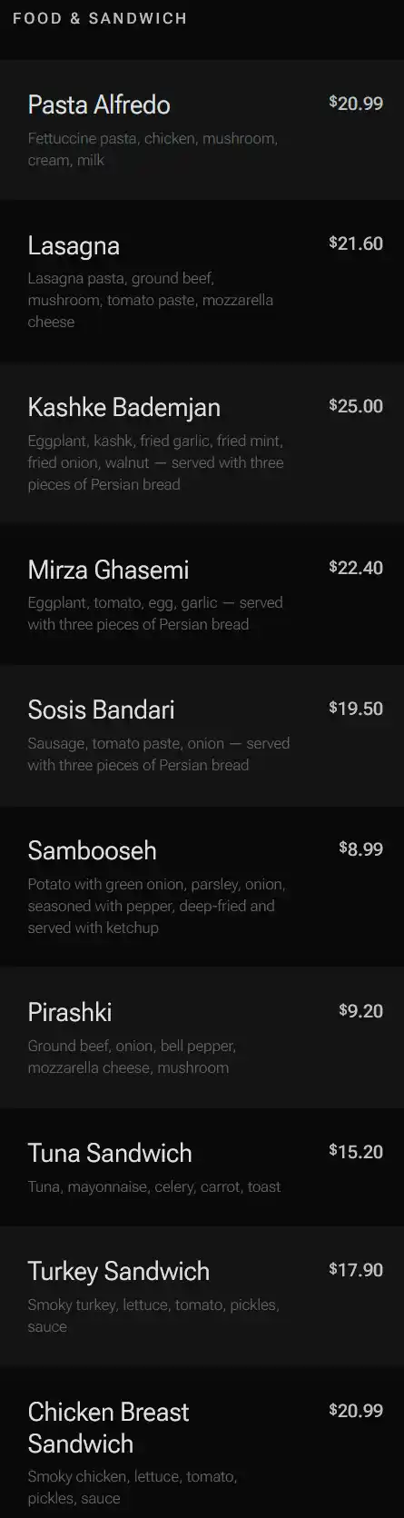 menu image